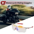 thumbnail image 2 of Gafas de montar para motocicleta Unique Bargains 1 juego de lentes de PC TPU gafas de sol de ciclismo lente azul claro marco blanco rojo, 2 of 6