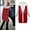 Red, variant on Winter Womens Jackets Long Sleeve Solid Color Thickening And Fleece Casual Zipper Pocket Hooded Long Sweater