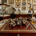 thumbnail image 3 of 7 Pieces D&D Dice Set Leaf Metal Hollow Polyhedral Dice for Role Playing Games and Other Tabletop Games,Dungeons & Dragons Board Games, 3 of 7