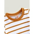 thumbnail image 5 of Wassery Newborn Baby Boy Girl Romper 3 6 12 18 Months Infant Boys Girls Summer Outfit Short Sleeves Pocket Stripe Bodysuit One Piece Jumpsuit Cute Infant Clothes, 5 of 8