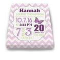 thumbnail image 2 of Personalized Canvas Birth Announcement Nursery Decor Gift, Butterfly Design, Custom Name, Date, Weight & Length, Unique Boys & Girls Baby Shower Wall Art Presents, Color Lilac # 3, Size - 16X20, 2 of 5