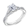 thumbnail image 2 of HeartsAndYou 2ct Cushion Cut Moissanite Engagement Ring for Women Split Shank 18k White Gold over Silver, 2 of 5