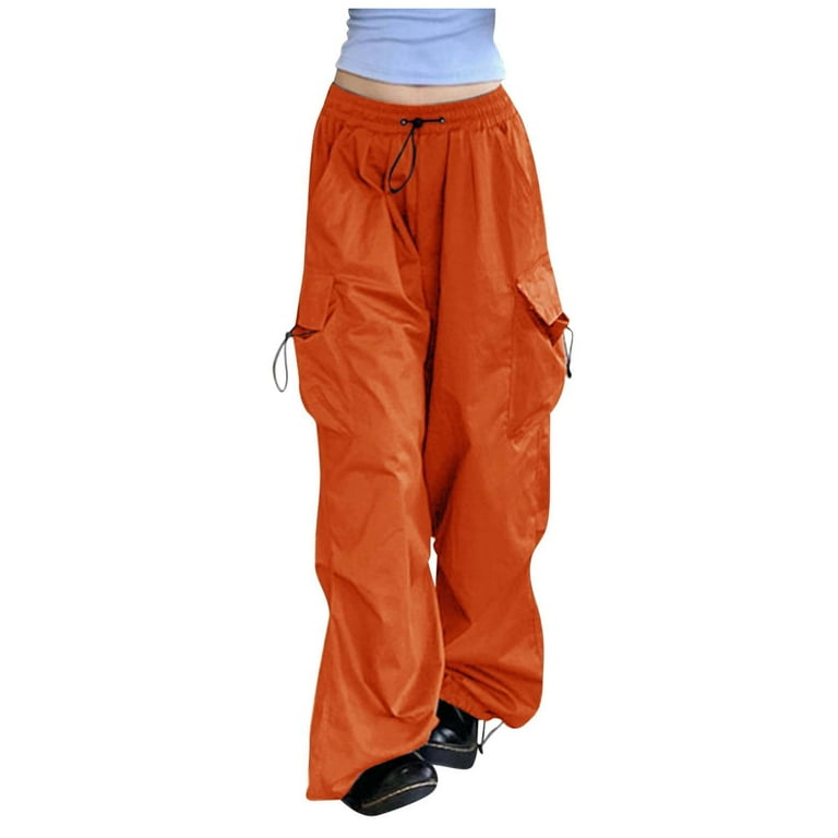 Cargo Pants Women Vintage Y2K Solid Baggy Cargo Pants