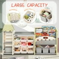 thumbnail image 3 of Kids Bookshelf Toy Storage Organizer with 17 Bins and 4 Bookshelves, Multi-functional Nursery Organizer Kids Furniture Set Toy Storage Cabinet Unit with HDPE Shelf and Bins 06AAF, 3 of 9