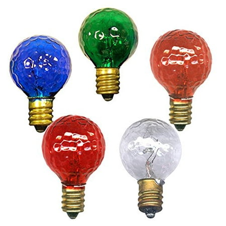 

National Artcraft® Blinking Holiday Light Bulbs with a Golf Ball-Style Surface - Five (5) Assorted Transparent Colors - (Pkg/10)