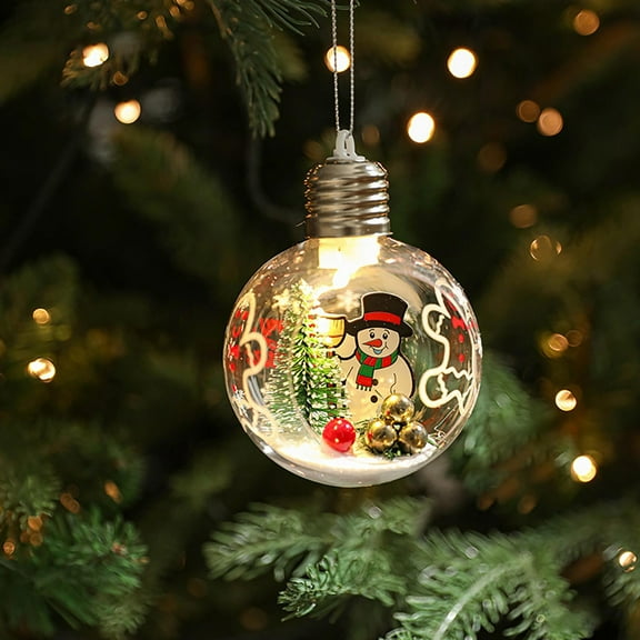 Clearance Party Light-up Decoration under $5,Creative Transparent Plastic Christmas Ornaments Brighten Up Your Holiday Season