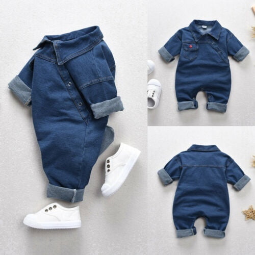 jeans romper for baby boy
