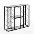 thumbnail image 2 of Mango Steam Wine Rack Console with Glass Table Top (34 Bottle, Black), 2 of 14