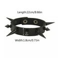 thumbnail image 6 of K-KED Gothic Punk Rock Skull & Spikes Leather Cuff Bracelet Studded Wristband Jewelery-XQ0130, 6 of 9