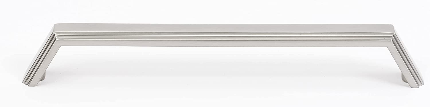 Alno A427-8-PB/NL Nicole 8" Center To Center Solid Brass Modern Angled Ridged Cabinet