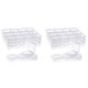 thumbnail image 1 of Caja de almacenamiento de cuentas de plástico transparente con tapa con bisagras para artículos pequeños, 80 unidades, forma de diamante (2,2 x 2,2 x 0,79 pulgadas), 1 of 4