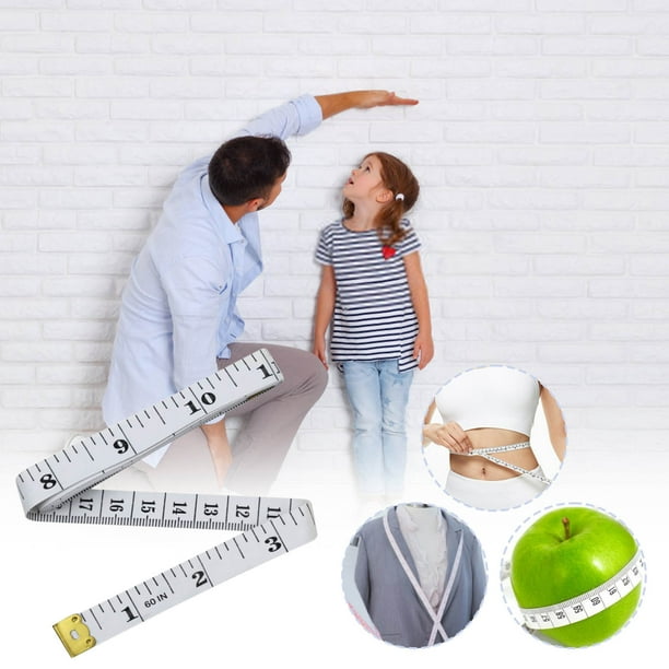 Cinta métrica suave para uso doméstico, cinta métrica corporal, costura, sastrería, costura de tela y pérdida de peso, medición corporal médica, enfermería y manualidades.