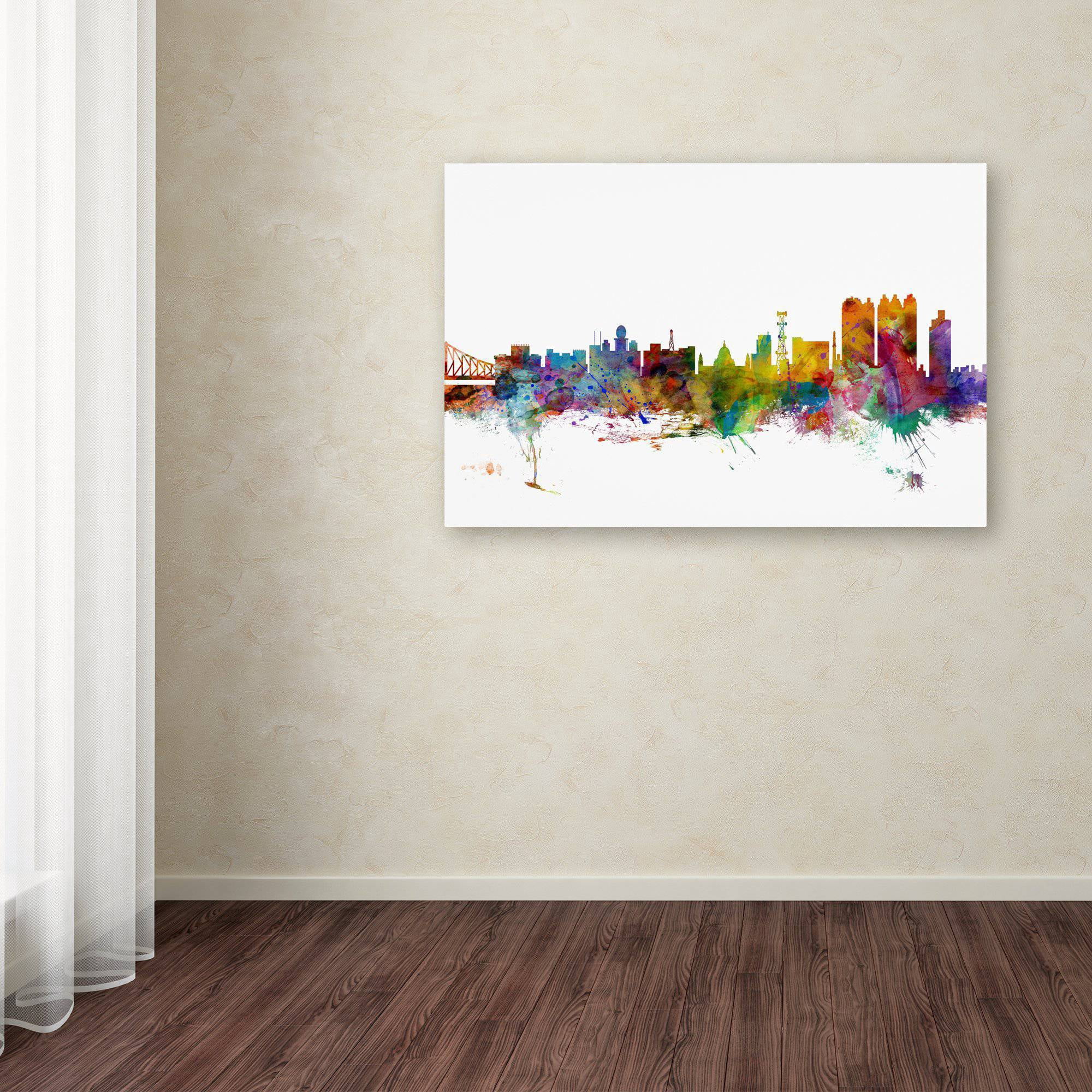 Trademark Fine Art "Calcutta India Skyline" Canvas Art by Michael Tompsett