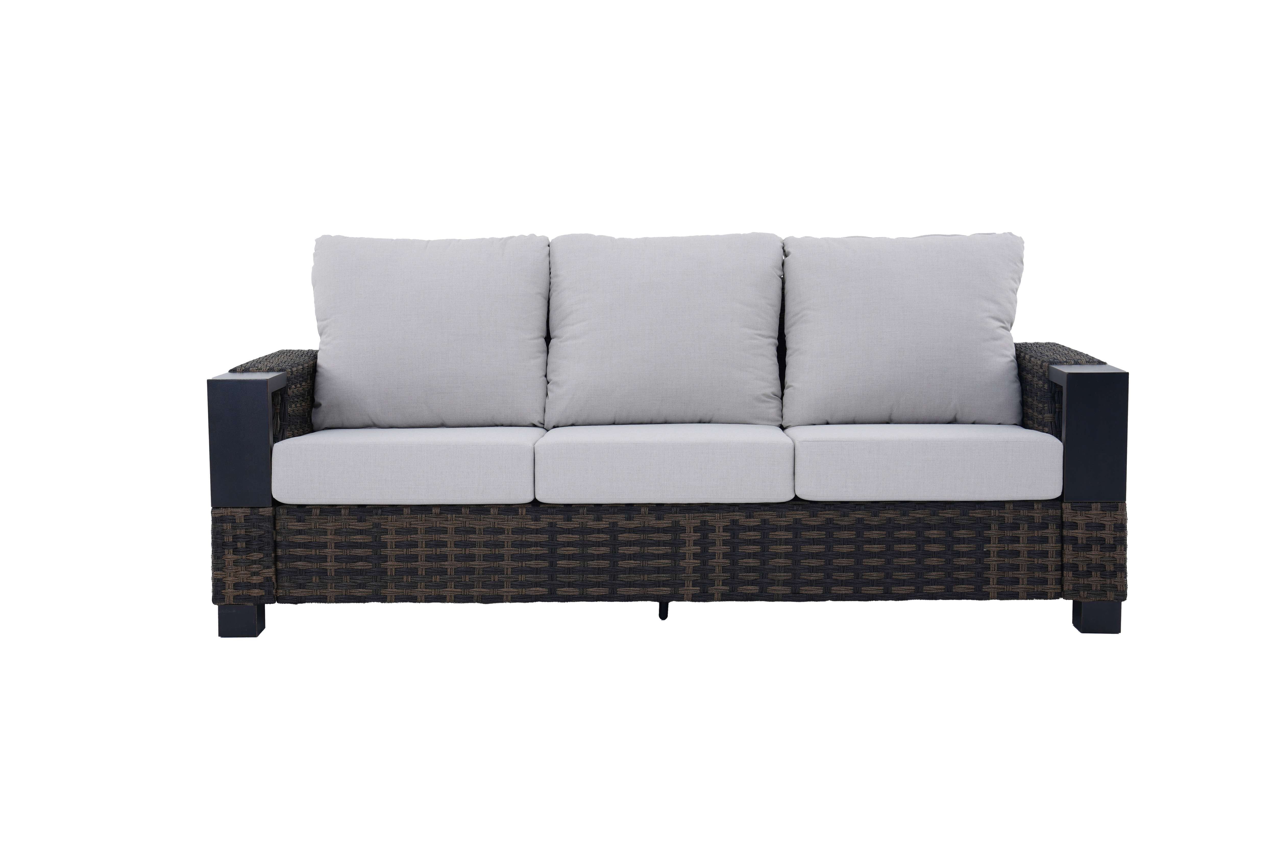Better Homes & Gardens Rockport Outdoor Wicker Sofa with Patio Cover, Brown