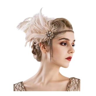 1920s Pearl Headband – Vintage Net Veil Hair Crown, Gatsby 
