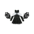 thumbnail image 3 of CHICTRY Girls Halloween Dress Up Costume Off-Shoulder Sequins Dress with Pompoms Carnival Party Cheerleading Outfit Black 16, 3 of 5