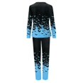 thumbnail image 4 of Halloween Pajamas, Family Matching Pajamas, Halloween Pajamas for Family, Halloween Matching Family Pajamas Black Blue Bat Gradient Long Sleeve Set for Costume Party, Women M, 4 of 4