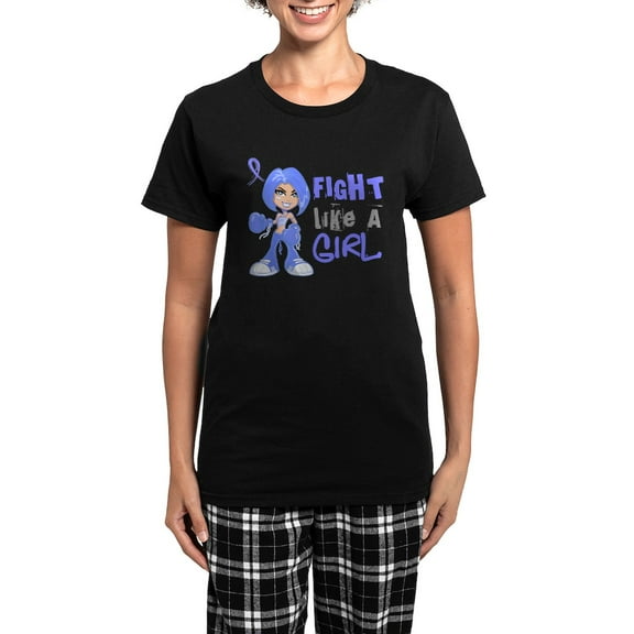 CafePress - Lymphedema FLAG 42.8 Women's Dark Pajamas - Women's Short Sleeve Print T-Shirt and Pants Dark Cotton Pajama Set