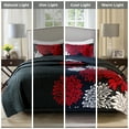 thumbnail image 5 of Comfort Spaces King/Cal King Size Quilt Set, 3-Piece Floral Bedspread Bedding Set, Red and Black Coverlet Set for All Season, Lightweight Comforter Set, 5 of 6