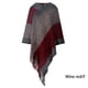 thumbnail image 2 of Qarigey Poncho de invierno para mujer, Jersey de punto a rayas, chal, moda, fiesta, fiesta, accesorios para fotos, bufanda con dobladillo Abrigos y chamarras Vino rojo, 2 of 6