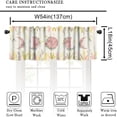 thumbnail image 5 of Moon Phase Valance Curtain, Lunar Cycles Space Wreath Vintage Pink Moonlit Thermal Insulation Blackout Short Window Treatments for Girls Bedroom Kitchen Cafe 54x18inch, 5 of 6