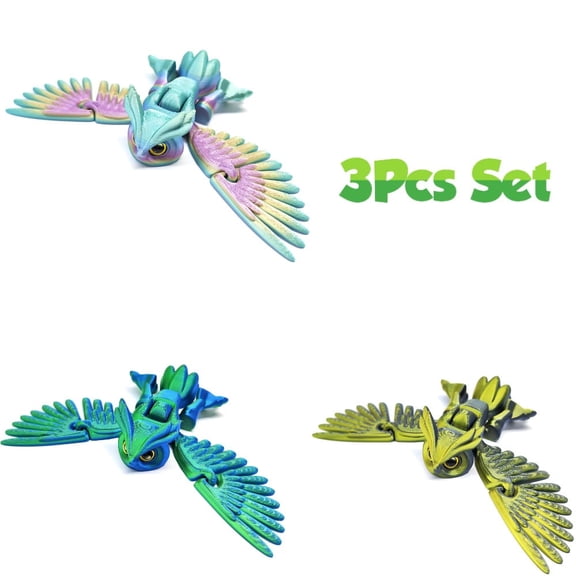 SHUWND 3 Style 3D Printed Owl Animals Fidget Toys Set