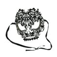 thumbnail image 3 of Lacy Black Jeweled Wearable Fantasy Masquerade Mask, 3 of 4