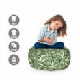 thumbnail image 2 of Plant Watercolor Storage Toy Bag Chair, Close up Scene of Graphic Monstera Leaves, Stuffed Animal Organizer Washable Bag, Small Size, Reseda Green Multicolor, by Ambesonne, 2 of 3