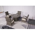 thumbnail image 3 of Direct Wicker Round 42" Gas Fire Pit Table with Rattan Chairs 5 Pieces Outdoor Conversation Set-Grey, 3 of 6