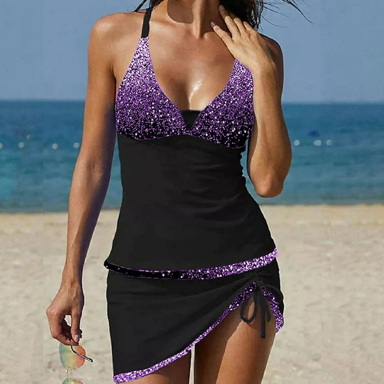 Sexy Tankini Swimsuits with Skirt Skort Bottom 2  