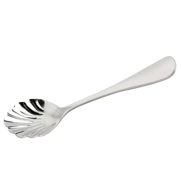 BRIGHTFUFU Cucharas creativas de acero inoxidable con forma de concha para mezclar té, postre, helado y café.