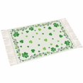 thumbnail image 2 of Shamrocks,Large Area Rug 4x6ft Woven Runner Rug,Saint Patricks Day Green Green White Washable Living Room Bedroom Kitchen Bathroom Classroom Carpet with Tassels,Indoor Outdoor Throw Door Mat, 2 of 5