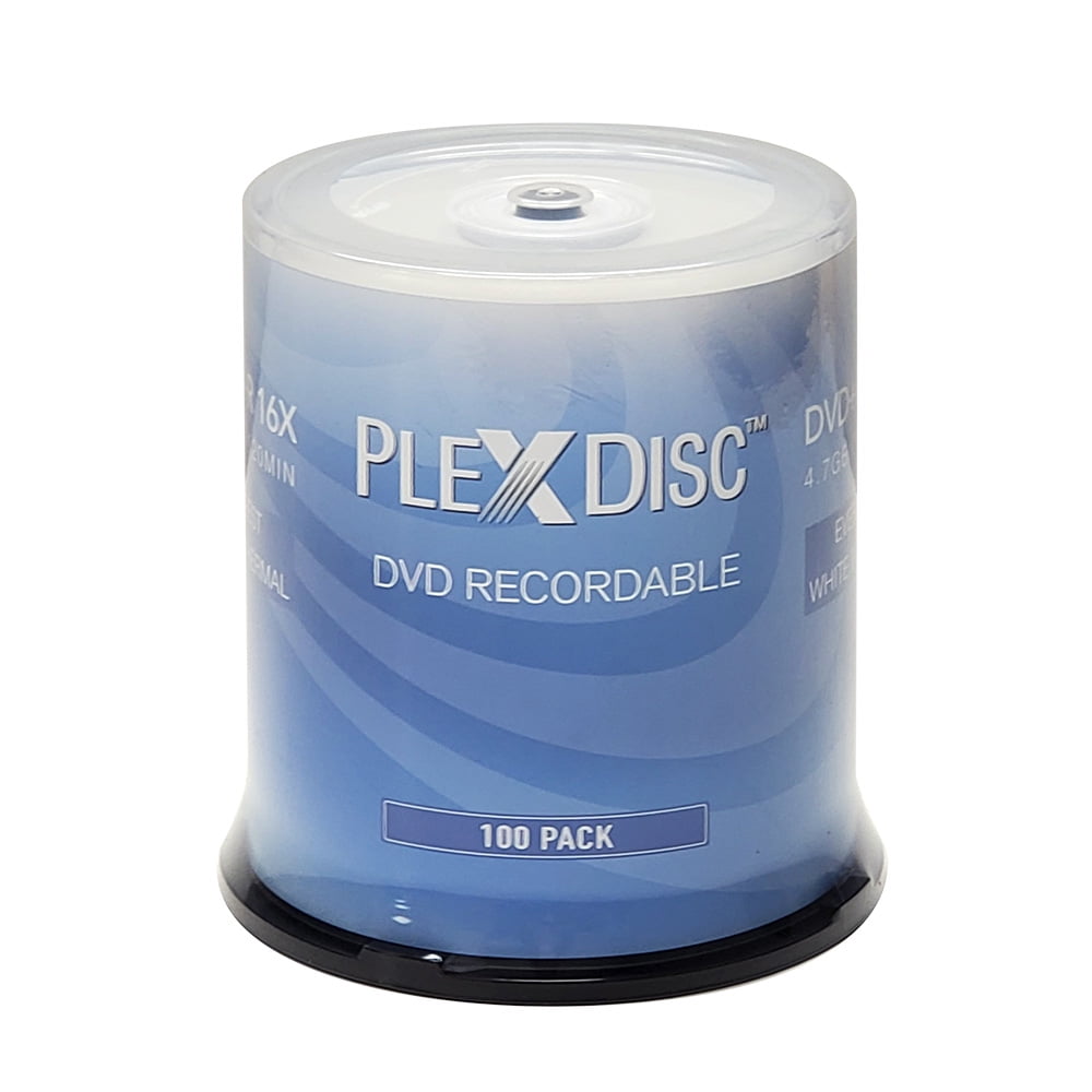 100 Disc Spindle - 631-415-BX FFP PlexDisc CD-R 700MB 52X White Thermal Hub Printable 