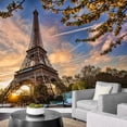 thumbnail image 3 of wall26 - Eiffel Tower with Spring Tree in Paris, France - Removable Wall Mural | Self-Adhesive Large Wallpaper - 66x96 inches, 3 of 6