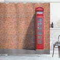 thumbnail image 1 of Ambesonne Phone Booth Shower Curtain, Telephone Kiosk Bricks, 69"Wx70"L, Pale Rust Vermilion, 1 of 3