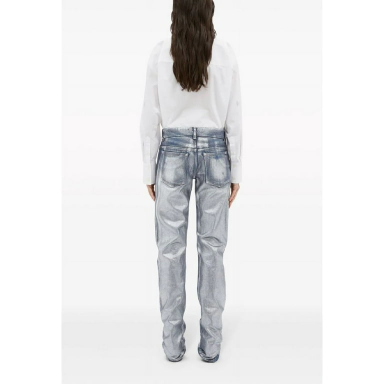 パンツ MSGM Woman Pants Blue 3641MDP11247117 89 Msgm Blue Cotton Pants (Women's) - Walmart.com