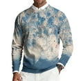 thumbnail image 2 of dGslk Men’s Long Sleeve Crew Neck Sweater with Abstract Floral Print Lightweight Knit Pullover Casual Fit Top for Everyday Wear Blue L, 2 of 2