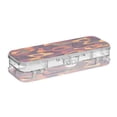 thumbnail image 2 of Plastic Pencil Box Large Capacity Pencil Boxes Clear Boxes with Snap-Tight Lid Stylish Office Supplies Storage Organizer Box Abstract Pizza Pattern, 2 of 7