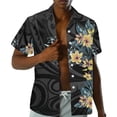 thumbnail image 2 of Uorisanigo Flowers Polynesian Couple Matching Outfit Husban and Wife Clothing Men's Button Down Beach Shirt for Summer and Women's Summer Dress Flowy Hawaiian Sundress, 2 of 7