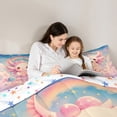 thumbnail image 4 of jejeloiu Kawaii Axolotl Bedding Comforter Set,Ocean Sealife Twin Comforter Sets,Pink Cartoon Salamander Bedding Set,Microfiber Room Decoration Reversible,2-Piece, 4 of 7