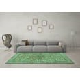 thumbnail image 3 of Ahgly Company Indoor Round Persian Turquoise Blue Traditional Area Rugs, 5' Round, 3 of 4