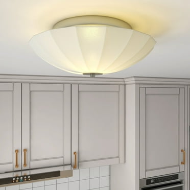 Pia Ricco 17.8" Wide 2 Light Frosted Glass Semi-Flush Mount Light - 17.8" x 5.31"
