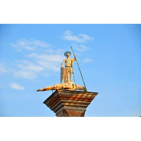 Dragon Slayer Poster - Laminated Poster Spear Dragon Slayer St Mark's Square Dragons Venice Poster Print 11 x 17