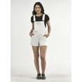 thumbnail image 2 of No Boundaries Game Day Raw Hem Shortalls, 3" Inseam, Women's, 2 of 5