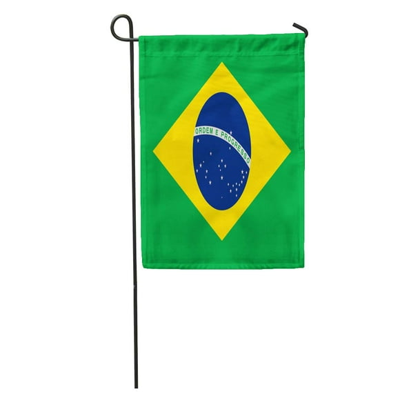 NUDECOR Blue Brazil Flag Official Colors and Proportion Correctly National Brazilian Garden Flag Decorative Flag House Banner 12x18 inch