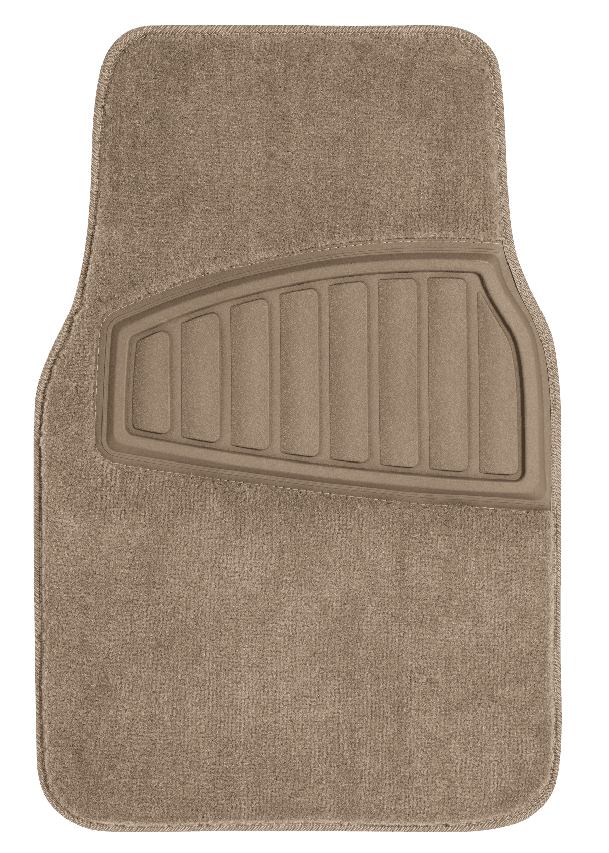 Auto Drive 4PC Carpet Car Floor Mat Tufted Polyester Tan - Universal Fit,  202WM66 