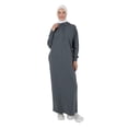 thumbnail image 3 of Cotton Fabric Hooded Modest Dress Granite, 3 of 5