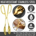 thumbnail image 4 of MODANU 2 Pack Food Tongs, 10" Stainless Steel Kitchen Tongs Salad Tongs Serving Tongs Bread Tongs for Cooking, Barbecue, Pastry, Sandwich, Ice, Buffet Party Catering(Gold), 4 of 6