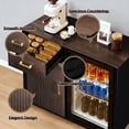 thumbnail image 2 of Coffee Bar with Mini Fridge Space, Mini Fridge Cabinet Fits 20" Fridge with Drawer Storage & Adjustable Shelves, Fluted Modern Design Wine Cabinet for Kitchen Dining Room, 39.4" L x 20.9" W x 38.6" H, 2 of 8