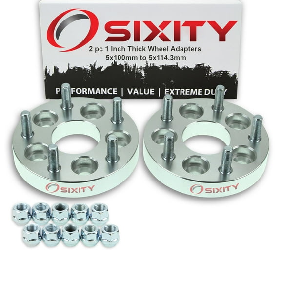 Sixity Auto 2 pc 1" Thick 5x100mm to 5x114.3mm Wheel Adapters - Pickup Truck SUV
